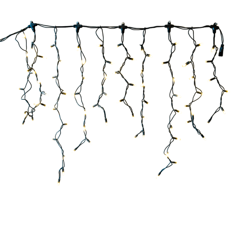 LED ijspegelverlichting 2x0,8m – Warm wit 3000K – Zwart snoer – 230V IP65