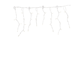 LED ijspegel kerstverlichting 2x0,4m – Warm wit 2400K – Wit snoer – 230V systeem (IP65)