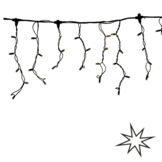 LED ijspegel kerstverlichting 2x0,4m – Koud wit 6500K – Zwart snoer – 230V systeem (IP65)