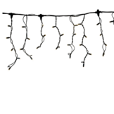 LED ijspegels kerstverlichting 2x0,4m – Warm wit 2400K – Zwart snoer – 230V systeem (IP65)