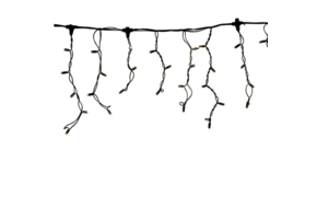 LED ijspegels kerstverlichting 2x0,4m – Warm wit 2400K – Zwart snoer – 230V systeem (IP65)