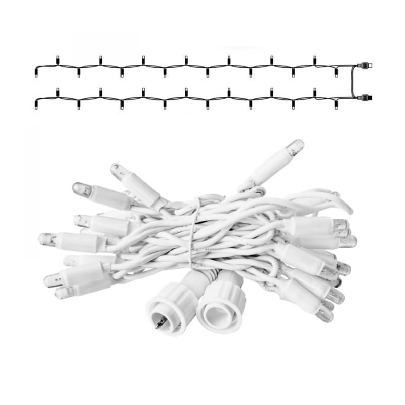 LED eindstuk verlichting 2x1,5m – Warm wit 2400K+ – Wit snoer – 230V IP65