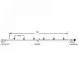 LED kerstlichtsnoer 10 meter – 2400K warm wit + flits CW – Wit snoer – 230V systeem (IP65)