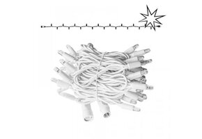 LED kerstlichtsnoer 10 meter – 2400K warm wit + flits CW – Wit snoer – 230V systeem (IP65)