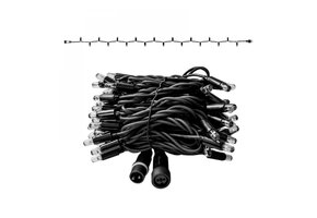 LED kerstlichtsnoer 10 meter – Warm wit 3000K – Zwart snoer – 230V systeem (IP65)