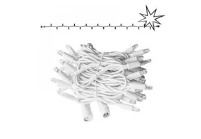 LED kerstlichtsnoer 6 meter – Warm wit 2400K + flits – Wit snoer – 230V systeem (IP65)