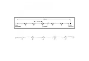Hoofdkabel kerstverlichting wit – 100 cm – 5 aansluitingen – voor uitbreidbare LED verlichting