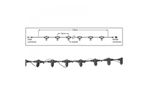 Hoofdkabel kerstverlichting Zwart – 120 cm – 12 aansluitingen – voor uitbreidbare LED verlichting