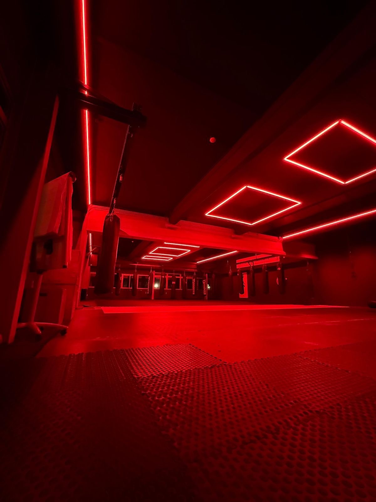 Projectaanzicht van Power Up Gym Sportschool Assen met indirecte LED-verlichting