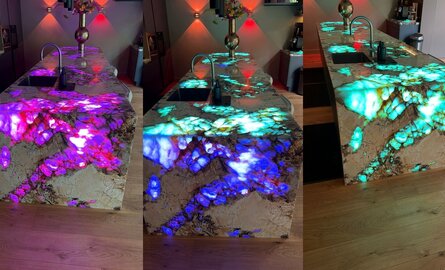 LED Sheet Natuursteen keuken verlicht in Boxmeer