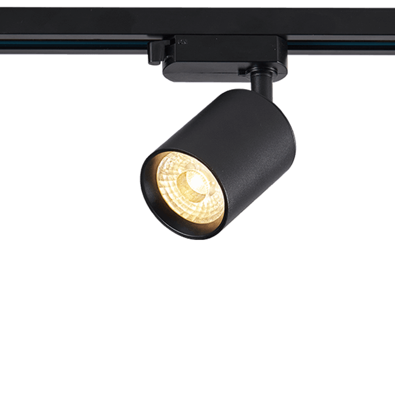 Dimbare 3-fase rail spot - ZWART - 10W 55° - PANDO