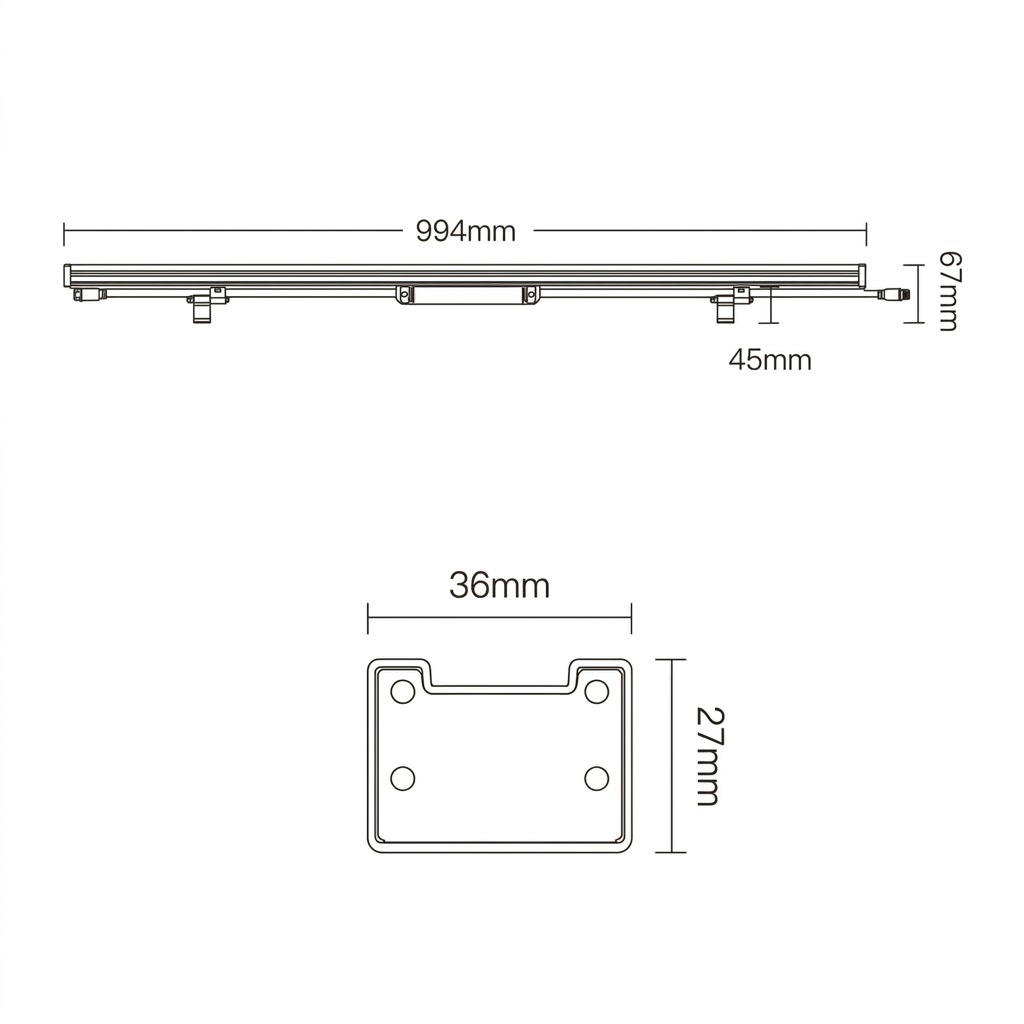 100cm Waterdichte LED Wallwasher Gevel verlichting - breedstraler  RGBCCT 24 watt 230V IP66 -