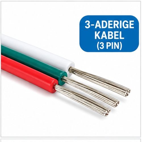 3 aderige LED aansluitkabel 3-polig - 0,5 mm2 1 meter - voor dual white LED strips