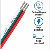 3 aderige LED aansluitkabel 3-polig - 0,5 mm2 1 meter - voor dual white LED strips