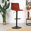 Tabouret de bar velours Frenkie cuivre 60-76 cm