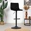 Tabouret de bar velours Frenkie noir 60-76 cm