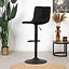 Tabouret de bar velours Frenkie noir 60-76 cm