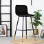 Tabouret de bar Mikky noir velours 65-78 cm