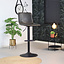 Tabouret de bar industriel Texas cuir anthracite 60 - 76 cm - pivotant