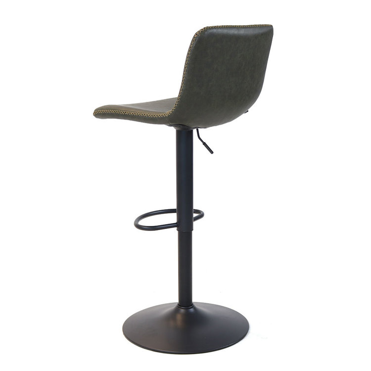 Tabouret de bar industriel Texas cuir vert 60 - 76 cm - pivotant