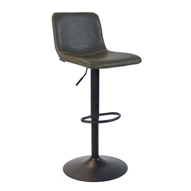 Tabouret de bar industriel Texas cuir vert 60 - 76 cm - pivotant