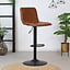 Tabouret de bar industriel Boston cuir Cognac 60 - 76 cm - pivotant