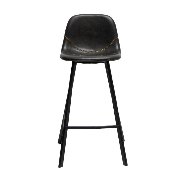 Tabouret de bar industriel Logan anthracite éco-cuir 70 cm