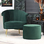 Pouf velours Anna vert