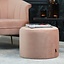 Pouf velours Anna rose
