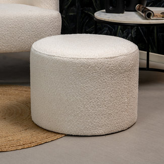 Pouf bouclette Nora blanc