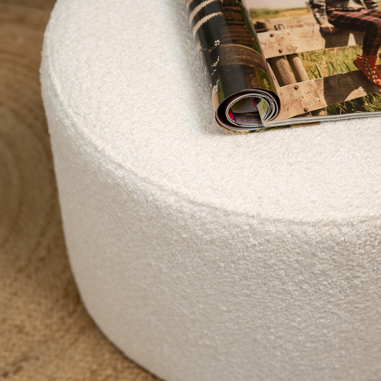 Pouf bouclette Nora blanc