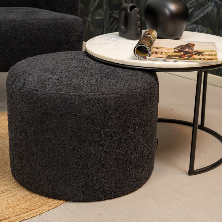 Pouf bouclette Nora noir