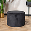 Pouf scandinave Myles tissu chiné noir