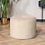 Pouf scandinave Myles tissu chiné taupe