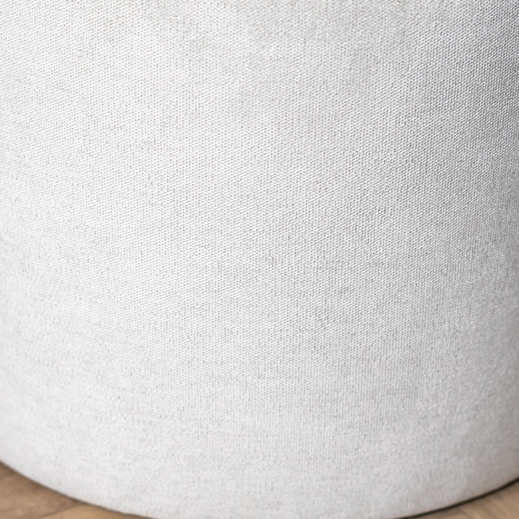 Pouf scandinave Myles tissu chiné blanc