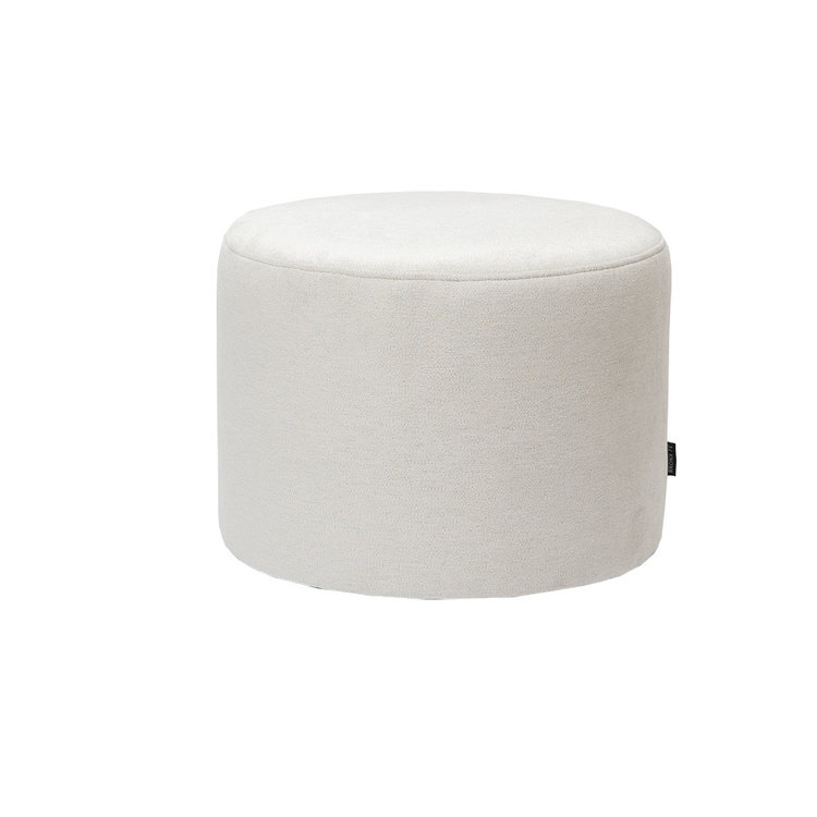 Pouf scandinave Myles tissu chiné blanc