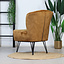 Fauteuil velours Else cognac