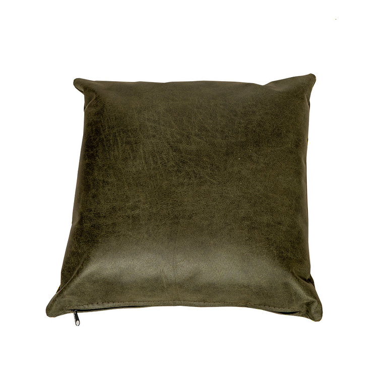 Coussin Kyla eco-cuir vert 45 x 45 cm