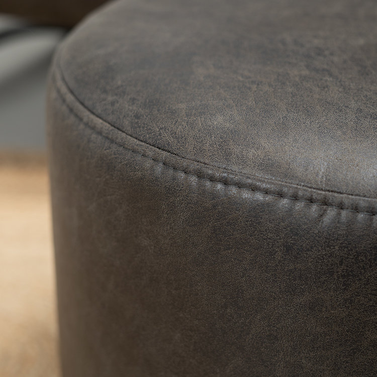 Pouf éco-cuir Kyla anthracite