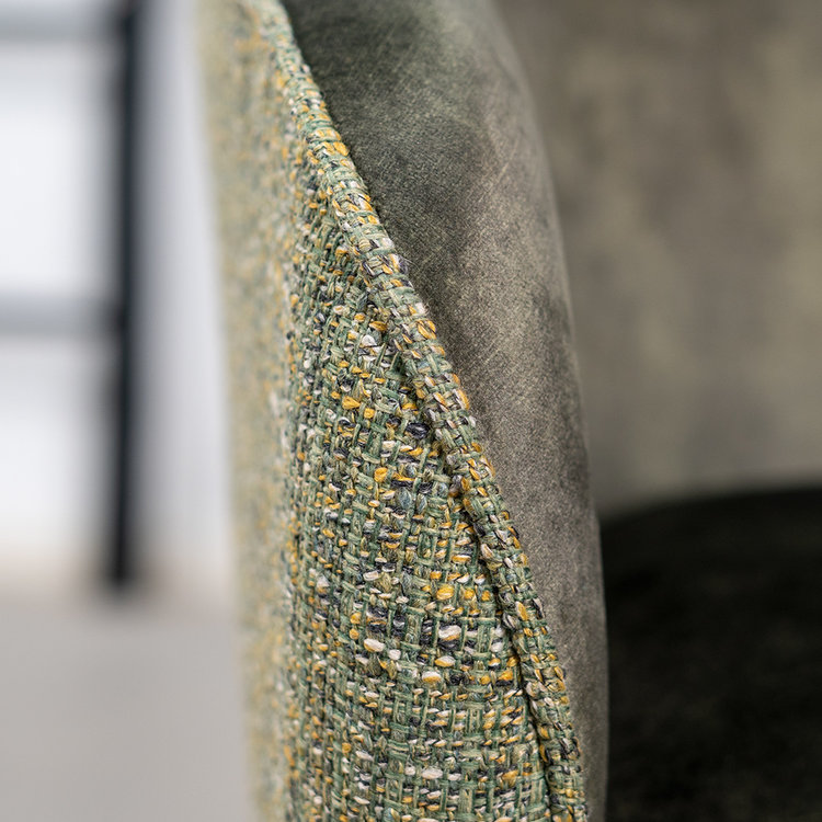 Chaise de salle à manger velours et tissu Chicago vert