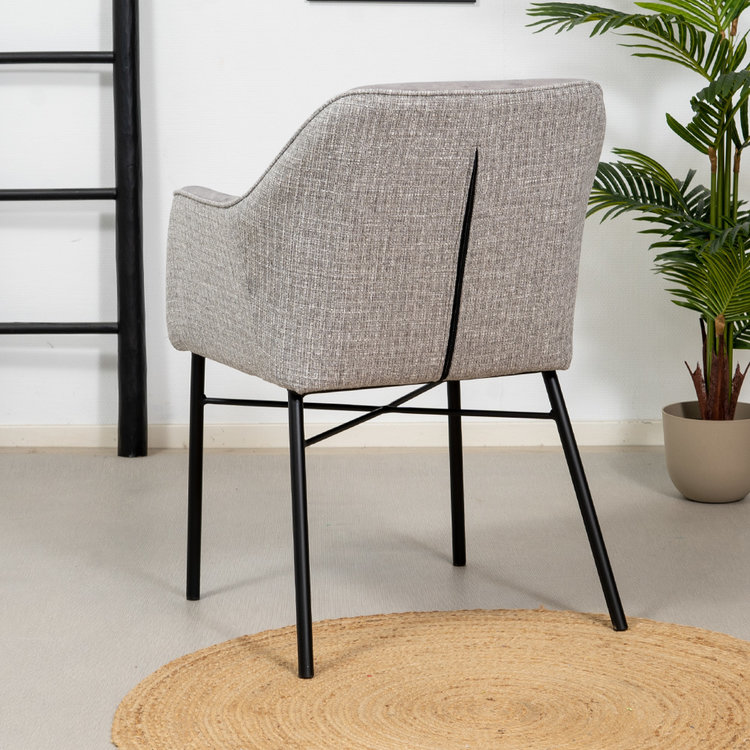 Chaise de salle à manger velours et tissu Chicago gris