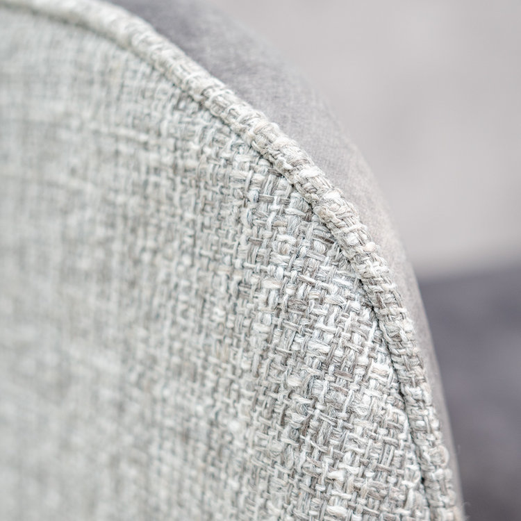 Chaise de salle à manger velours et tissu Chicago gris