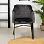 Chaise de salle à manger velours et tissu Chicago anthracite
