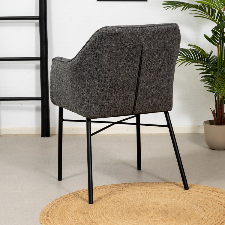 Chaise de salle à manger velours et tissu Chicago anthracite