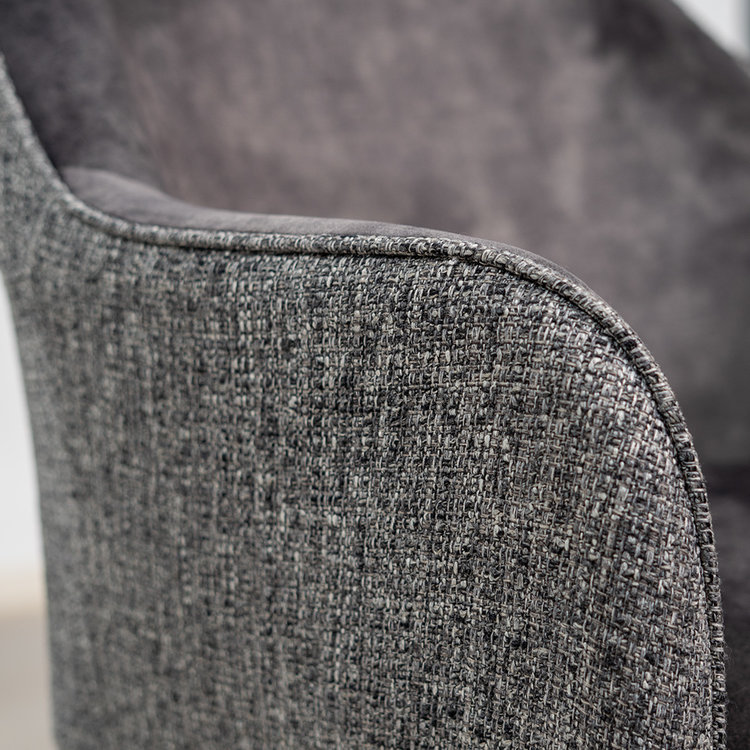 Chaise de salle à manger velours et tissu Chicago anthracite