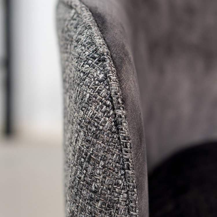 Chaise de salle à manger velours et tissu Chicago anthracite