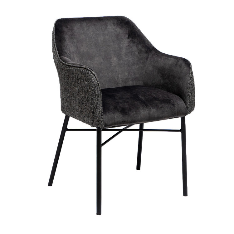 Chaise de salle à manger velours et tissu Chicago anthracite