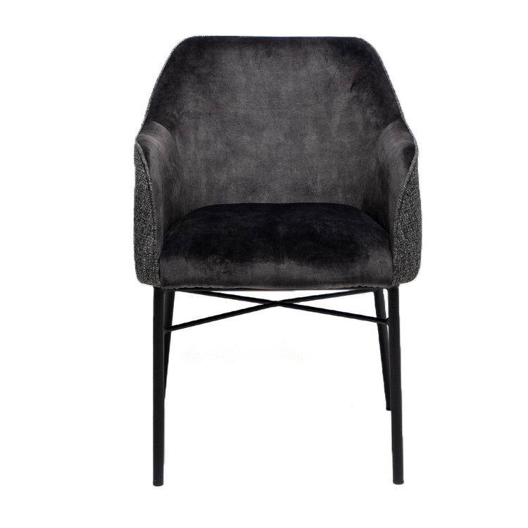 Chaise de salle à manger velours et tissu Chicago anthracite