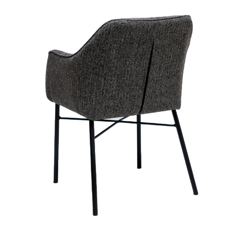 Chaise de salle à manger velours et tissu Chicago anthracite