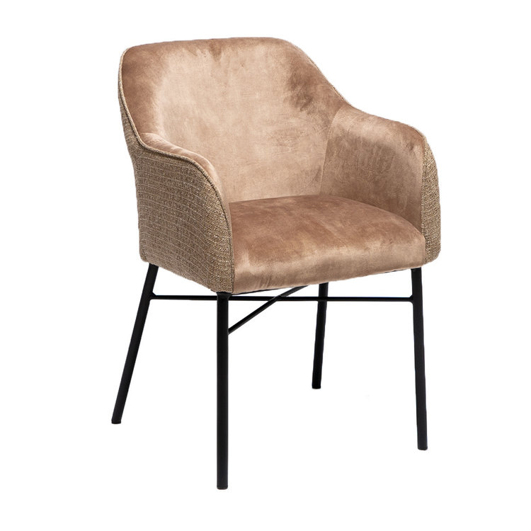 Chaise de salle à manger velours et tissu Chicago taupe
